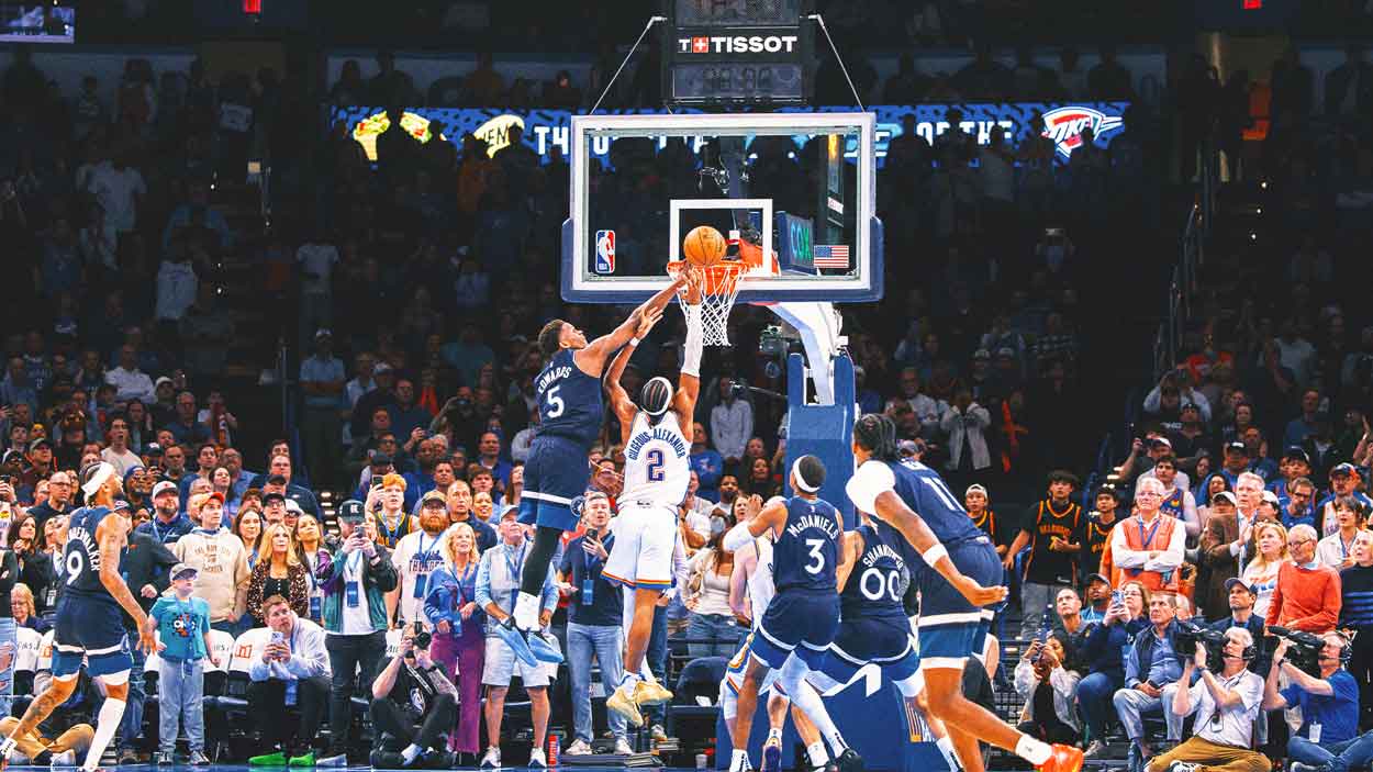 Anthony Edwards' 'Superman' block caps off Timberwolves' 25-point rally vs. Thunder