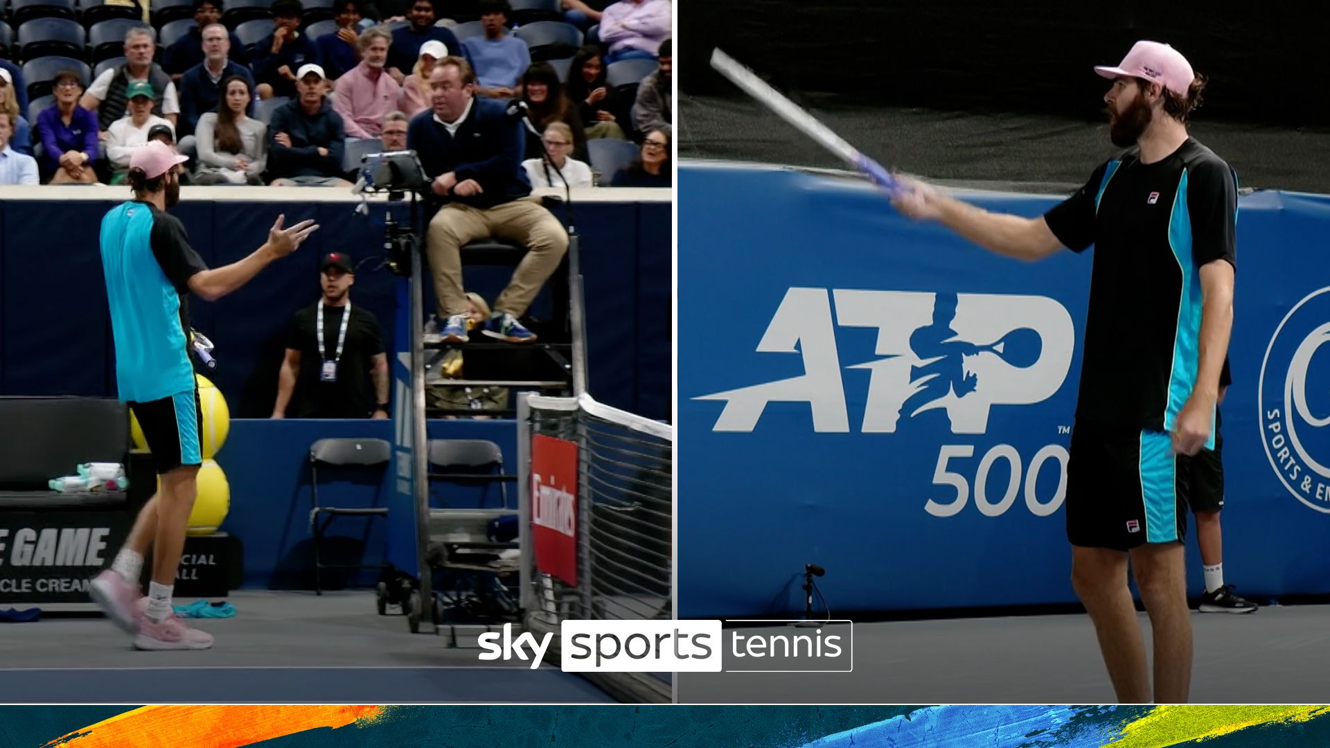 Cameron Norrie awarded point as Reilly Opelka loses temper with crowd member!