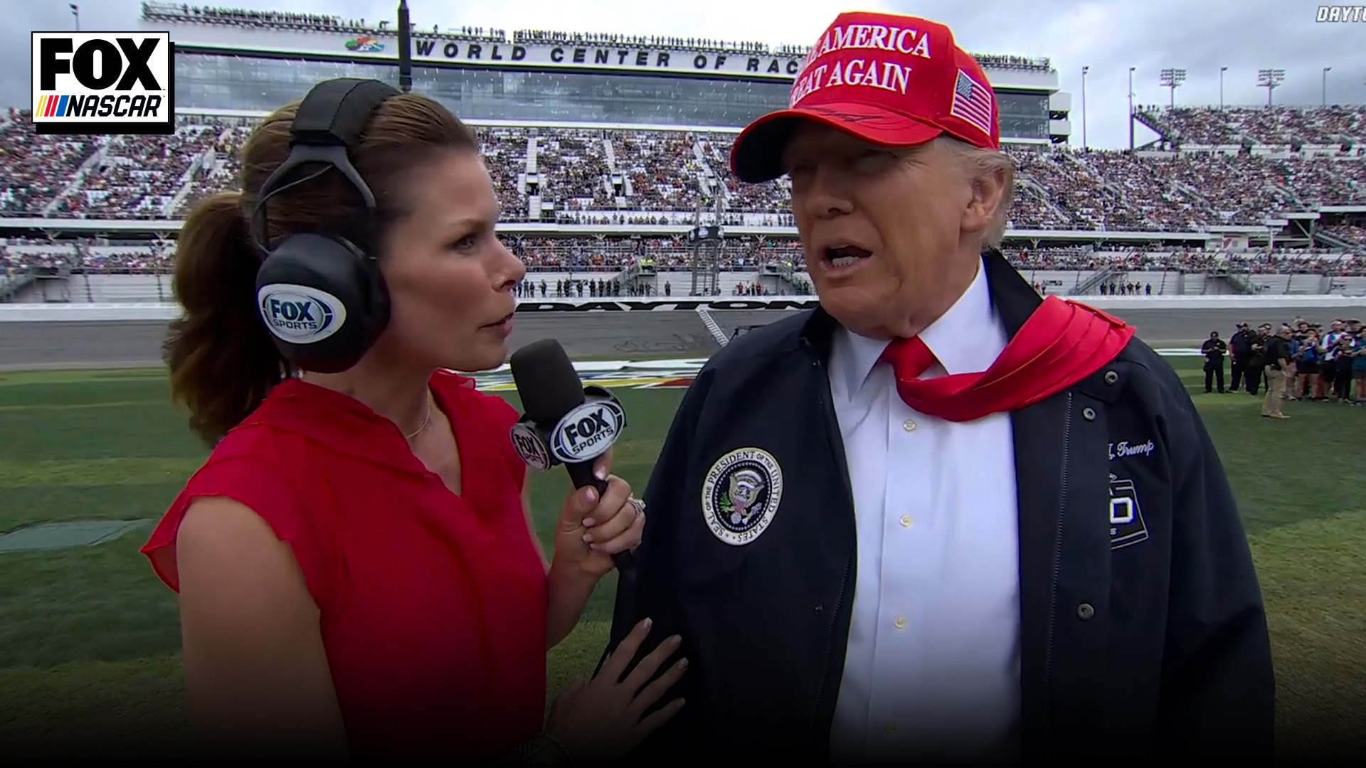 Daytona 500: President Donald Trump speaks with Jamie Little ahead of the race | NASCAR on FOX