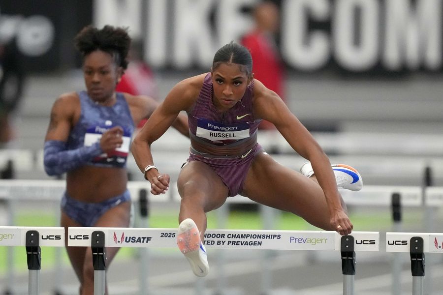 Deadspin | Olympic champs Masai Russell, Grant Holloway add national indoor titles