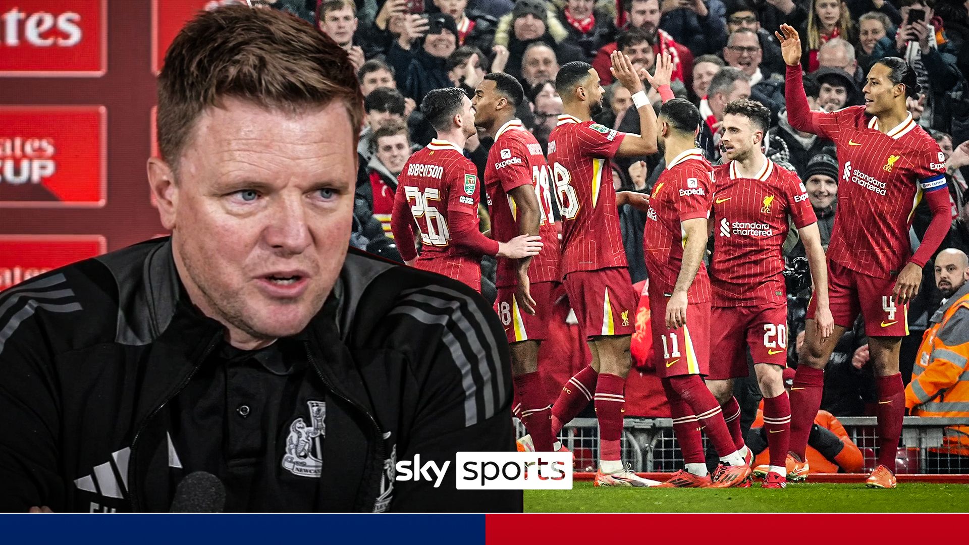 Eddie Howe anticipates 'mouth-watering tie' vs Liverpool in Carabao Cup final