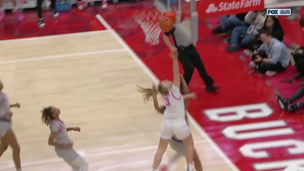 Iowa’s Sydney Affolter makes an and-1 off of a fast break, trimming the Ohio State lead