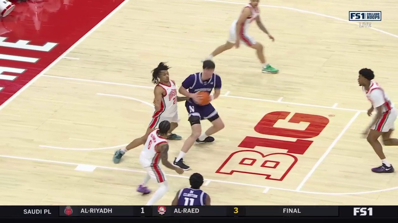 Keenan Fitzmorris finishes the dream shake, extending Northwestern's lead vs. Ohio State