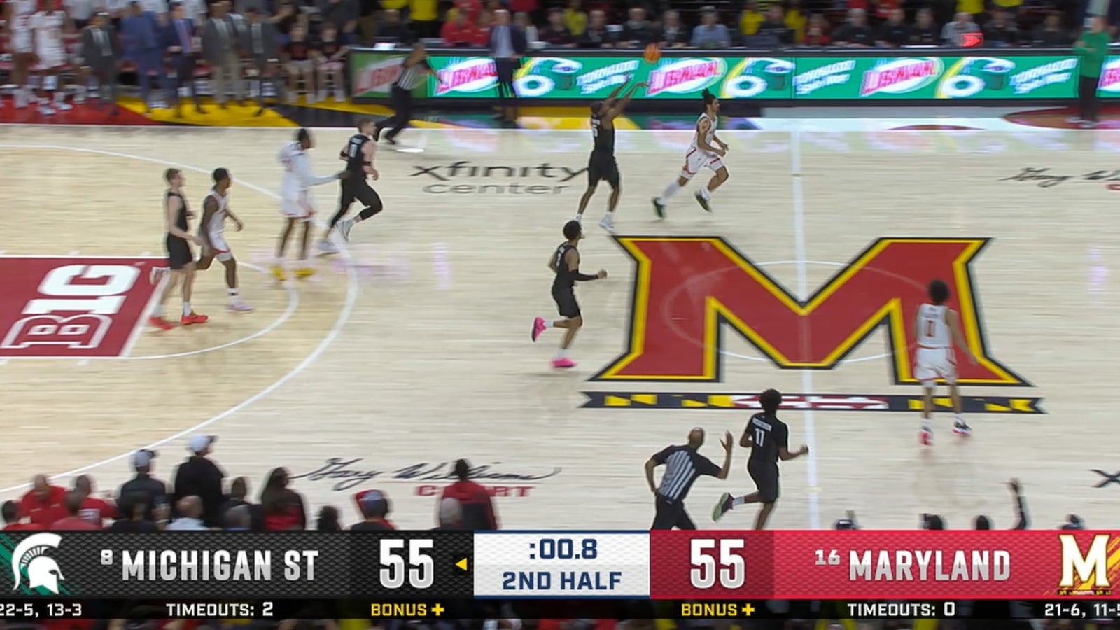 Michigan State stuns Maryland with buzzer-beater from beyond half court