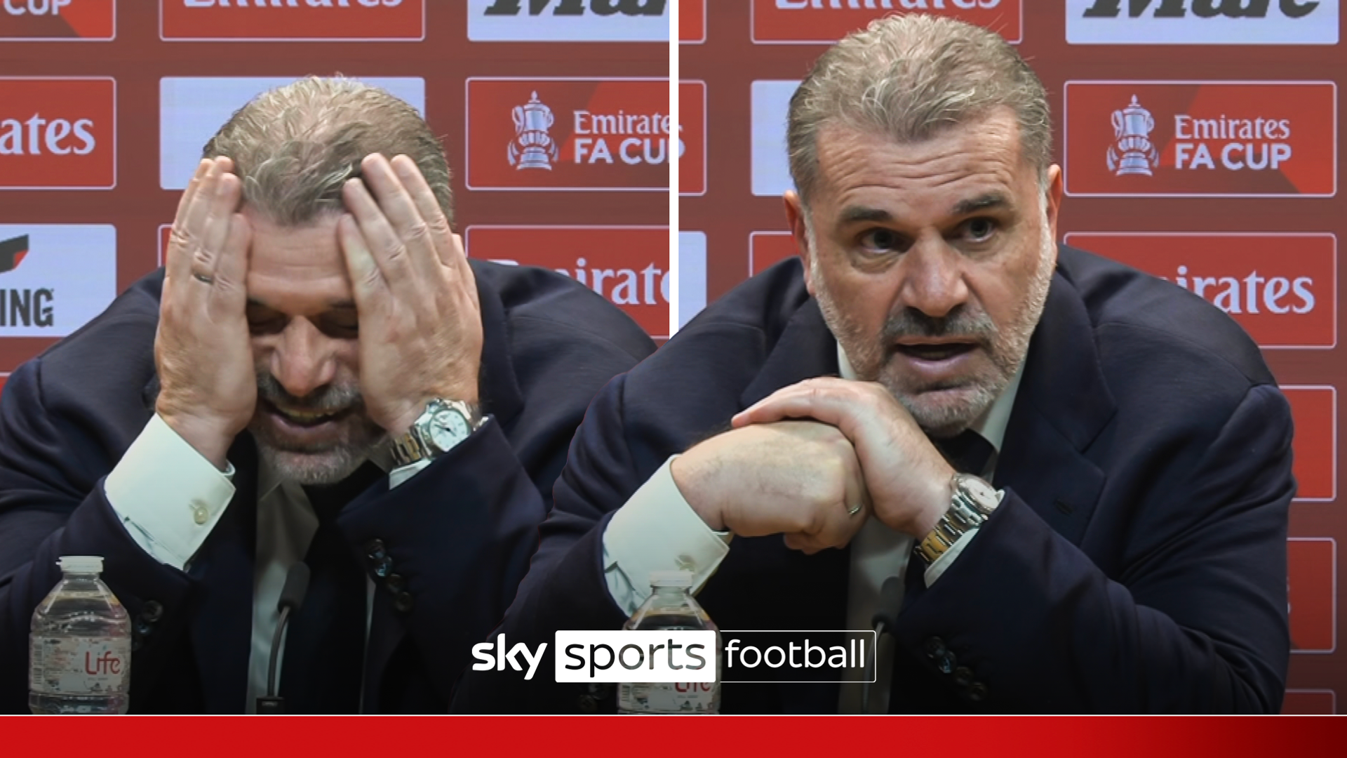 Spurs manager Ange Postecoglou launches passionate defence of players after FA Cup defeat to Aston Villa