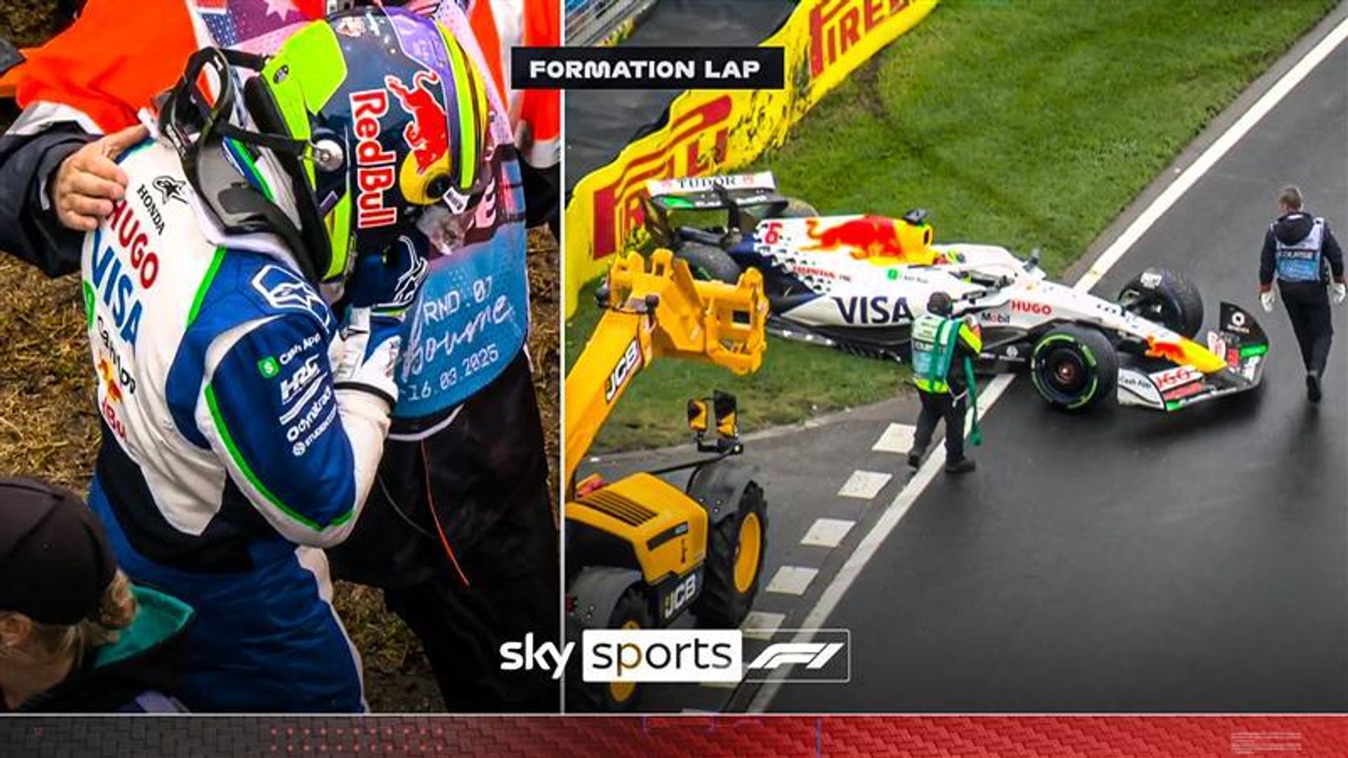 Australian Grand Prix: Rookie Isack Hadjar in TEARS after crashing BEFORE race starts