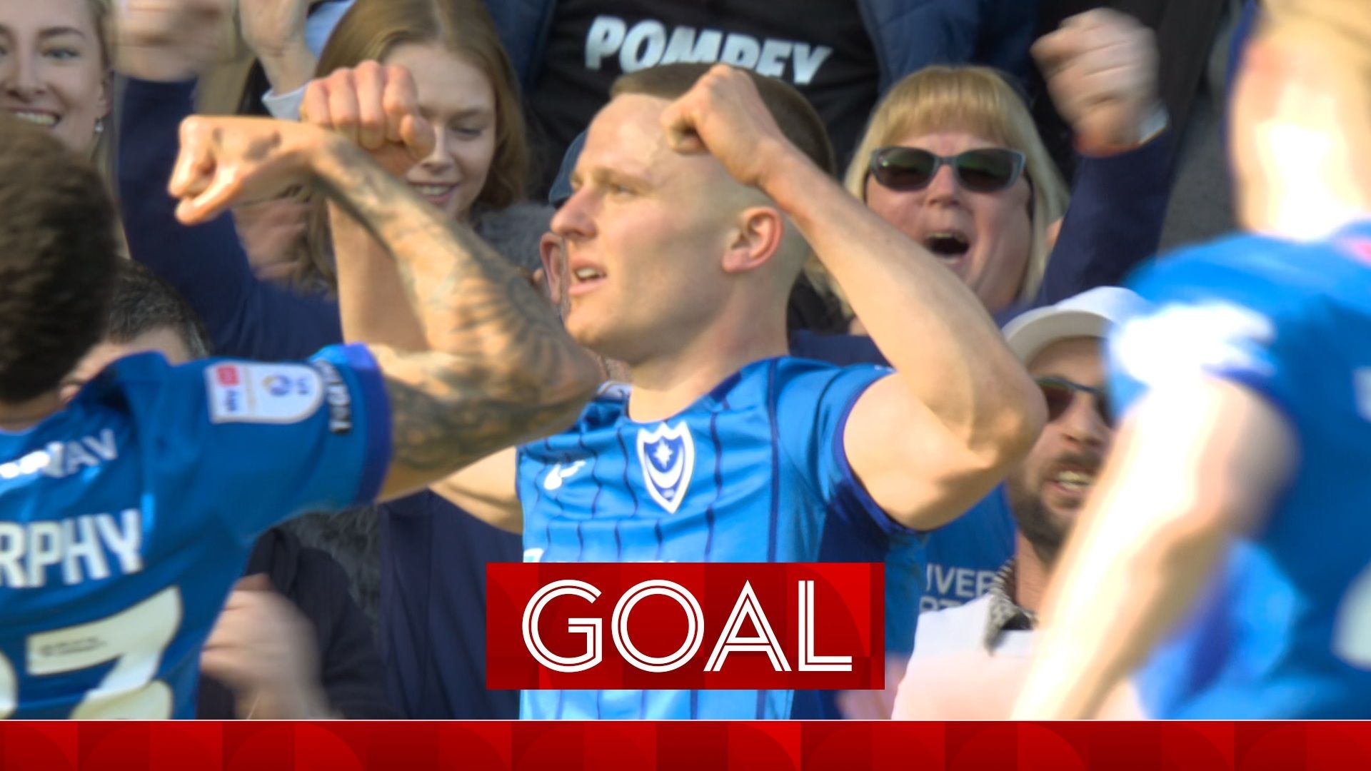 Colby Bishop opens scoring for Portsmouth against Leeds United