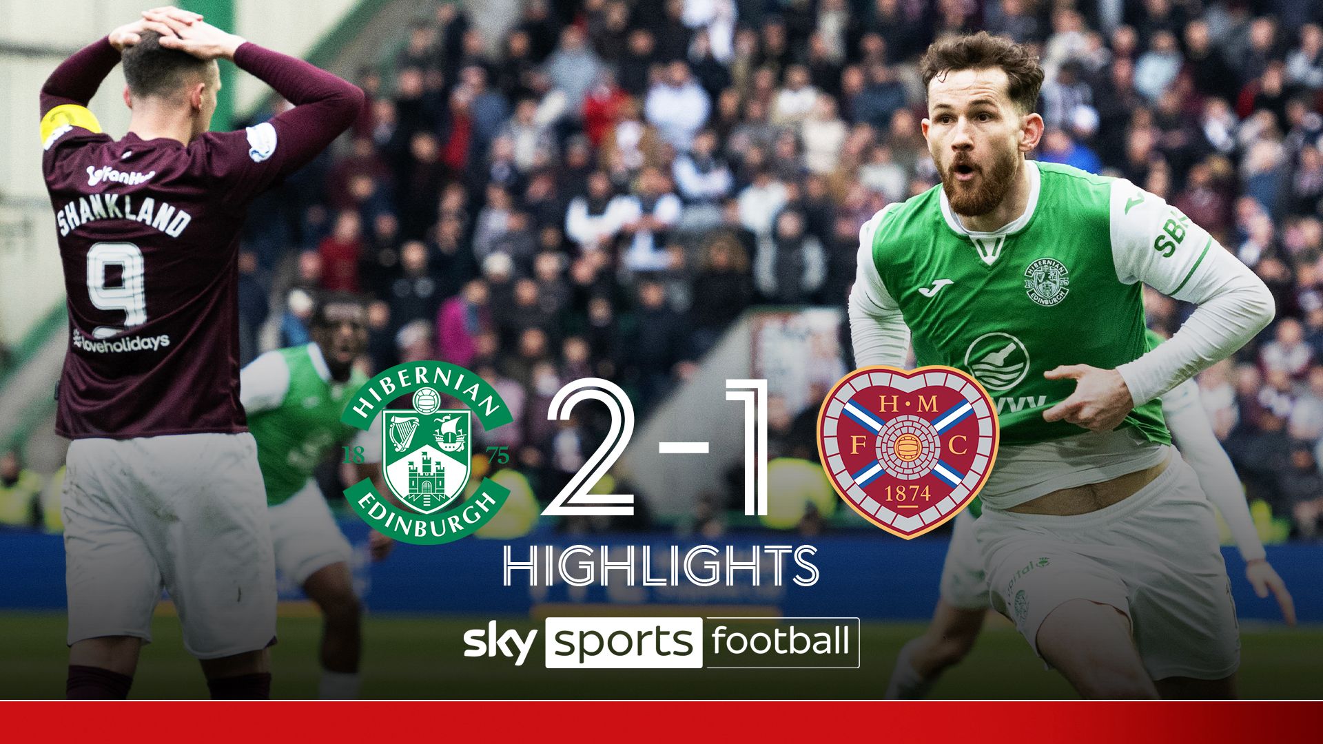 Hibernian 2-1 Hearts | Scottish Premiership highlights