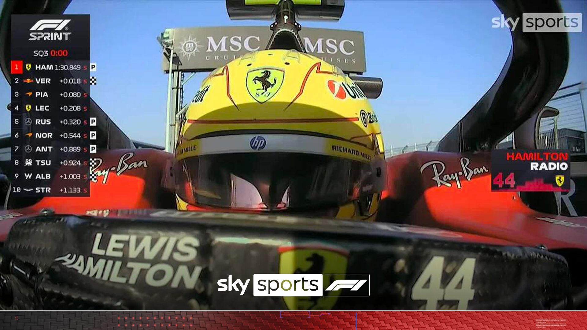 Lewis Hamilton laughs after qualifying on pole for Chinese Sprint!