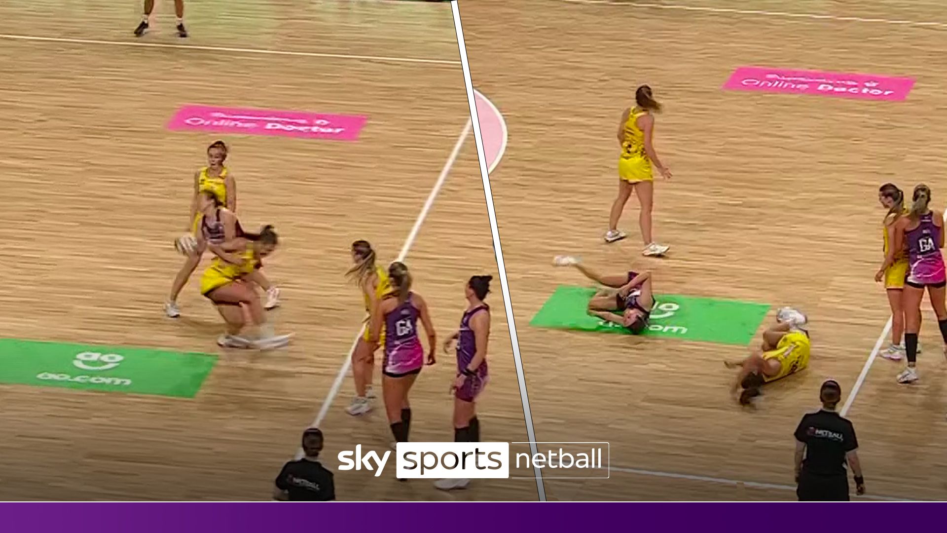 Manchester Thunder's Taylor McKevitt suffered a two minute suspension after a late hit on Loughborough Lightning's Nat Panagarry