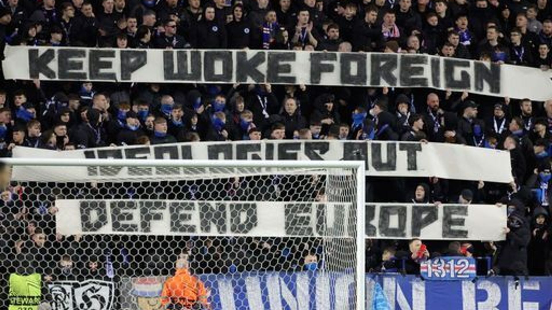 Rangers charged by UEFA over anti-woke banner displayed by supporters at Europa League tie against Fenerbahce