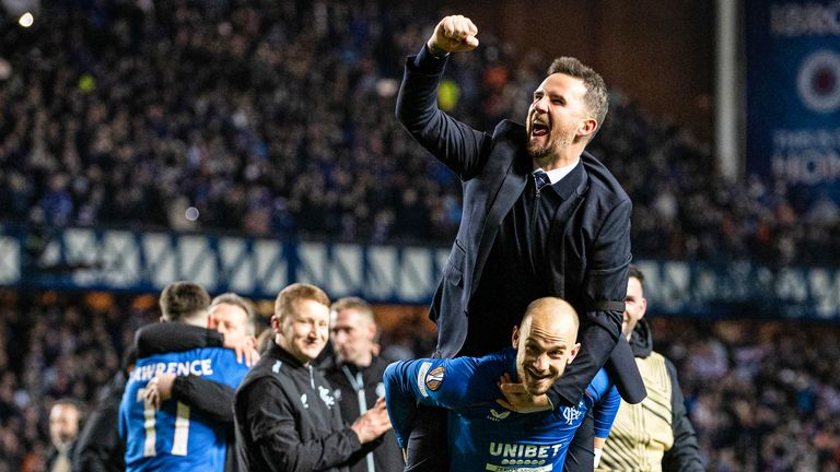 Rangers punished with suspended stand closure for Ibrox banner as Celtic's Brendan Rodgers also hit with UEFA sanction