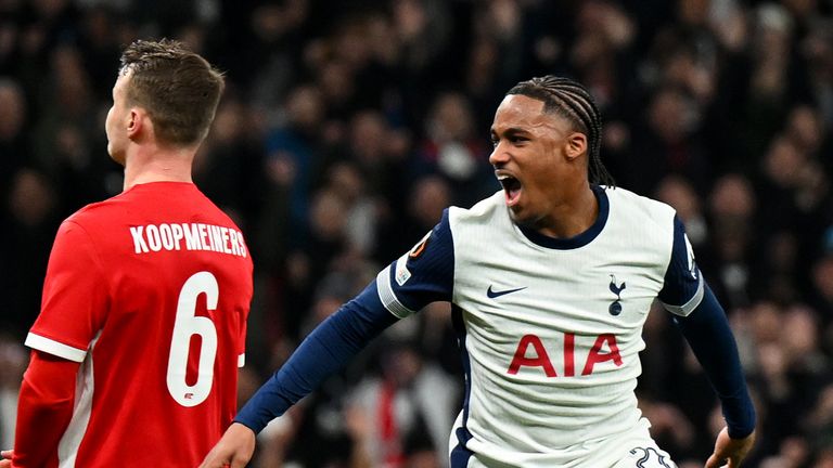 Tottenham Hotspur 3-1 AZ Alkmaar (3-2 agg): Wilson Odobert and James Maddison score to keep Spurs' Europa League hopes alive