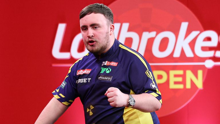 UK Open darts: Luke Littler cruises to TV title after thrashing James Wade in one-sided final in Minehead